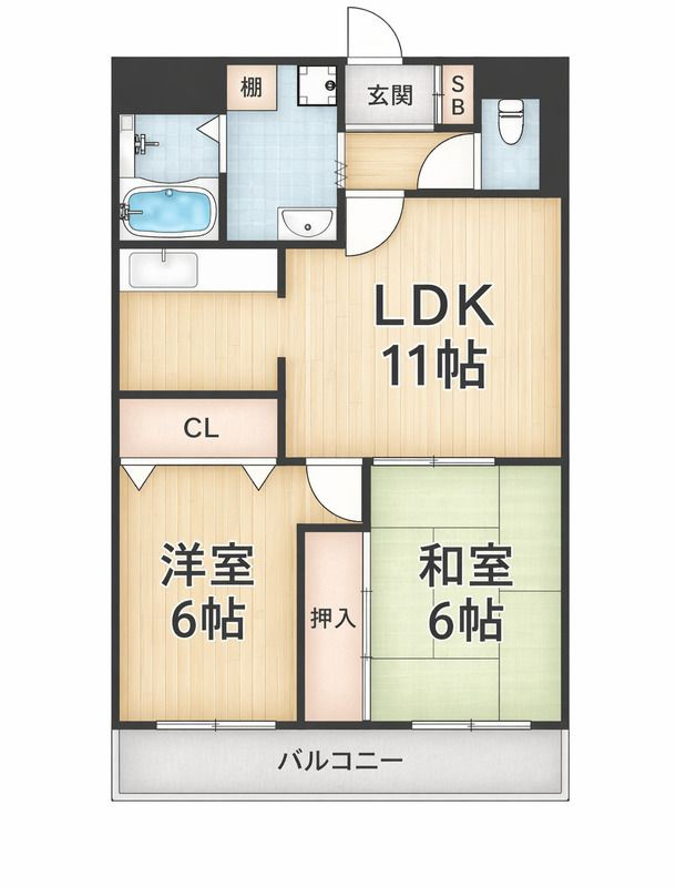尼崎市南武庫之荘２丁目の賃貸マンションの間取り
