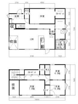 菊池郡大津町大字室の一戸建ての間取り