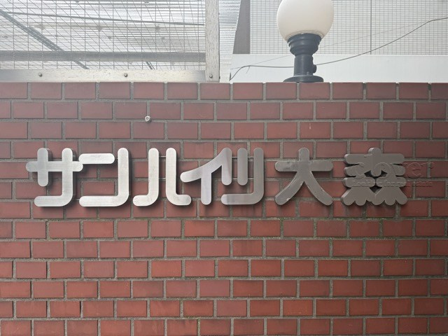 【現況写真】 | サンハイツ大森 | エントランスに掲げられた、マンション名を示す館銘板。さほど激しく主張はしませんが、しっかりと掲示されています。～即日のご見学可能～　お問合せはお気軽にどうぞ。