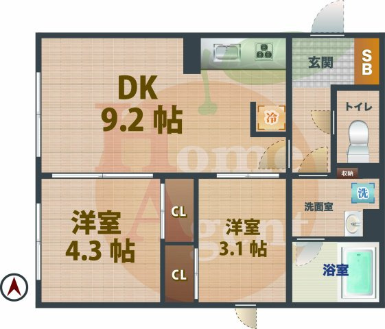 【間取り】 | D's VARIE練馬レジデンス | 2DKのお部屋です。