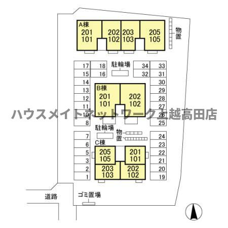 ブランメゾン Ｃの区画図|配置図