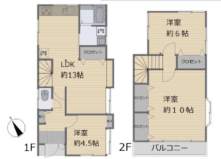 狭山市水野　中古戸建の間取り|各部屋の広さが充実しております！