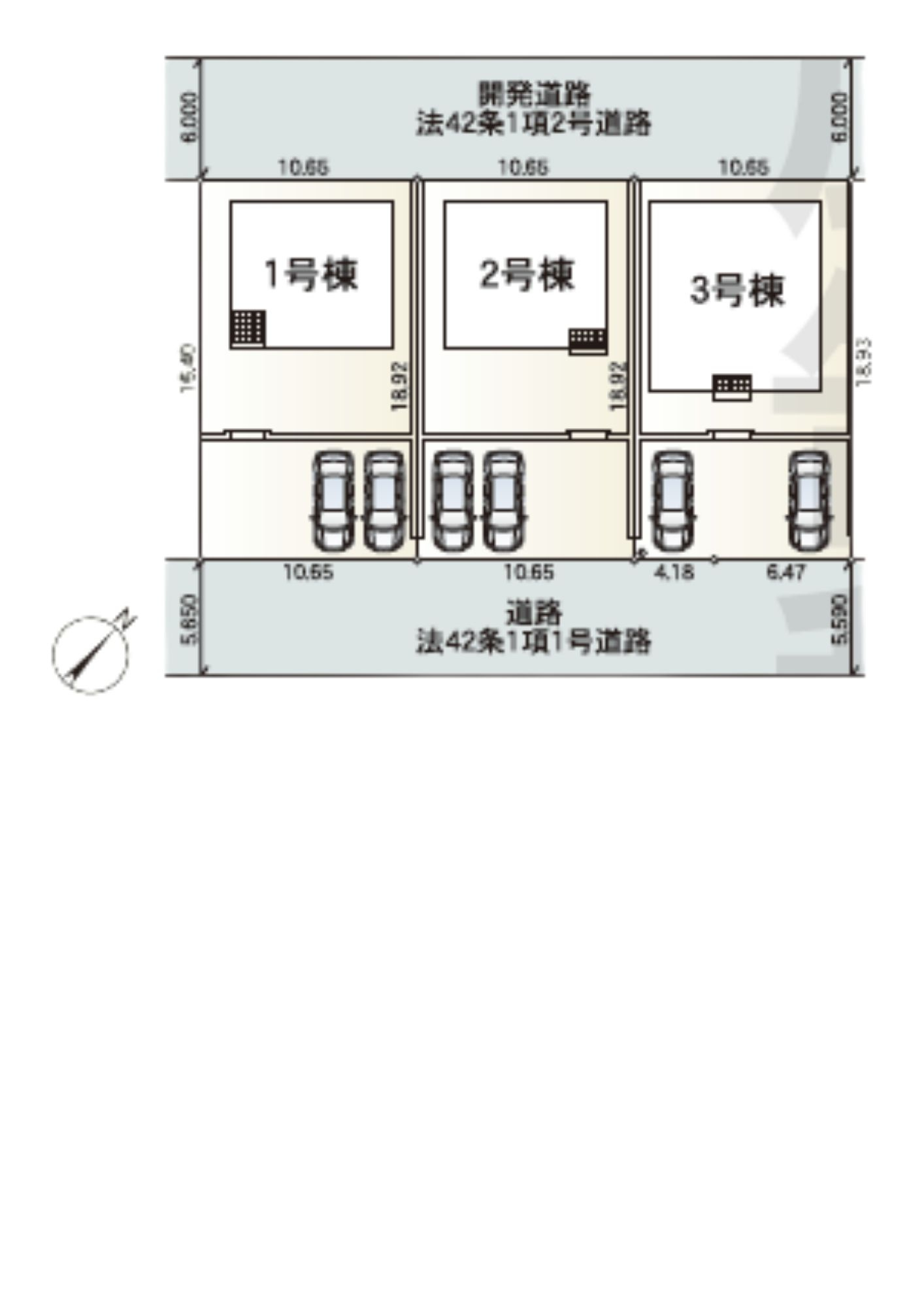 新築　高崎市箕郷町上芝　1号棟の区画図
