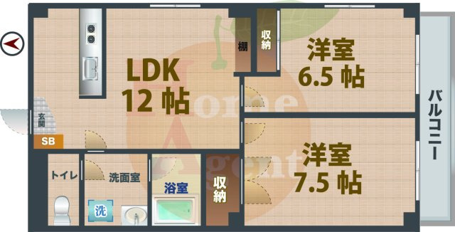 【間取り】 | 第一ハイム曙 | 2LDKのお部屋です。