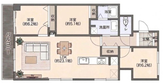 【間取り】 | メガロコープ西宮Ⅱ１号棟