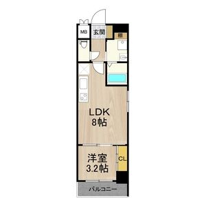（旧名　CITY SPIRE九条Ⅱ）の間取り