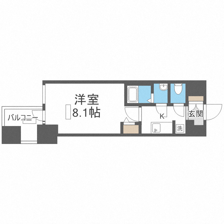 プレサンス谷町九丁目駅前の間取り