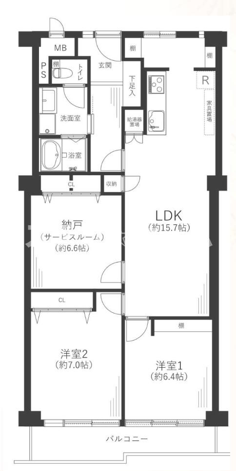 北野ハイツの間取り|3LDKの物件です