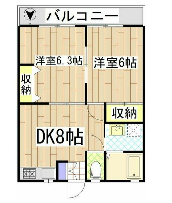 川崎市多摩区中野島３丁目のアパートの間取り