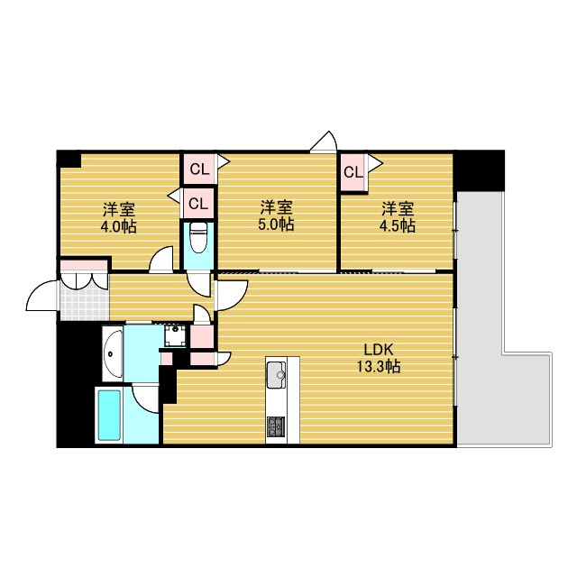 エステムコート十三本町の間取り