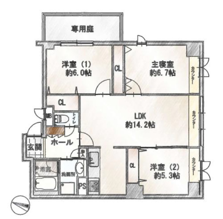 【間取り】の画像