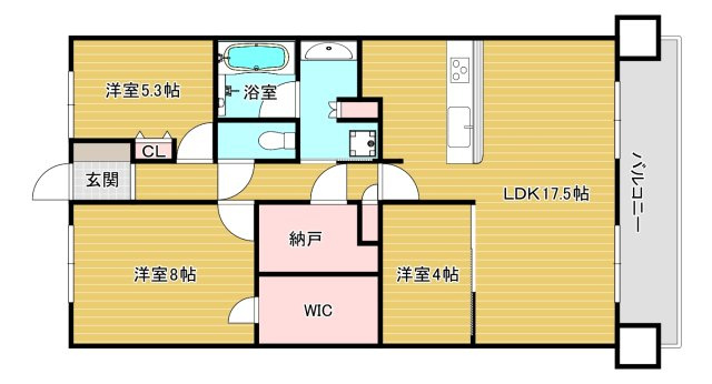 カサーレ和泉中央の間取り