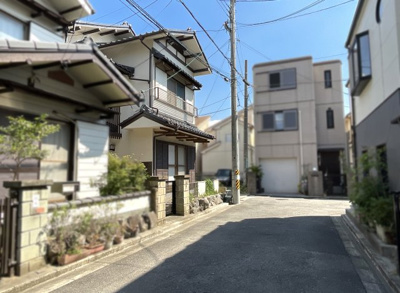 【前面道路含む現地写真】 | 高槻市川西町１丁目　注文住宅　建築条件なし　土地