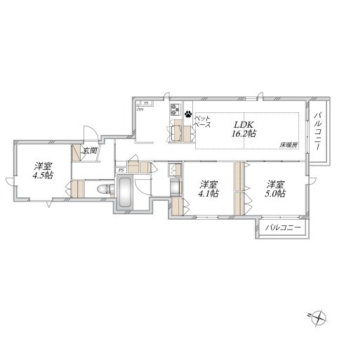 （仮称）西大井5丁目メゾンの間取り