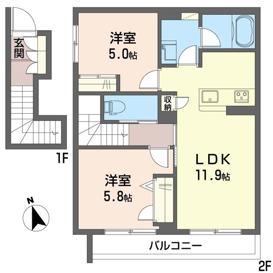 【間取り】 | レフィシア【SHM】 | カップルさんやファミリーさんにもオススメの2LDKタイプ！なんと言っても角部屋なのが嬉しい♪全室洋室で過ごしやすいですね☆
