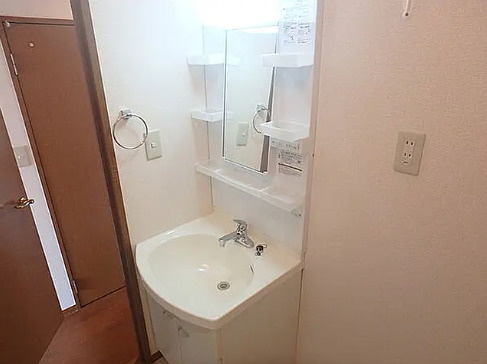 北上市川岸1丁目　一棟アパートの独立洗面台