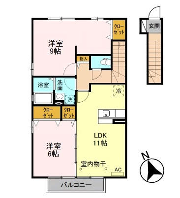 【間取り】 | グリーンローズ Ｃ