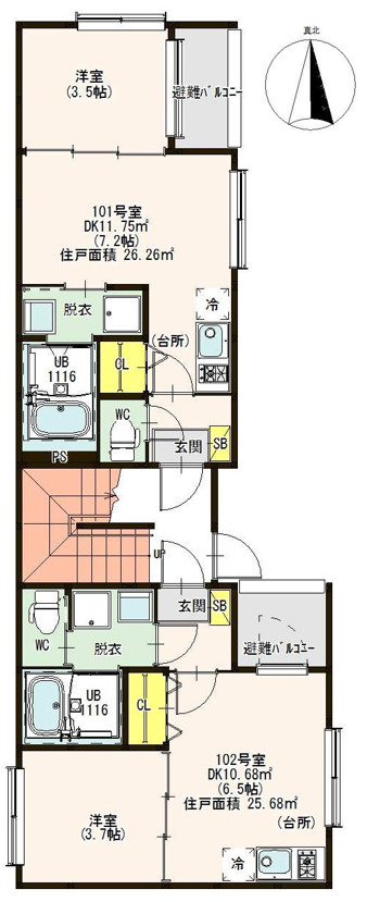 ハーモニーテラス岩戸町の区画図