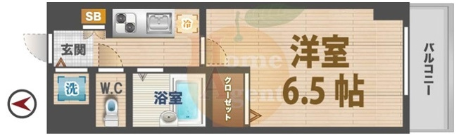 【間取り】 | パークウェル中野中央 | 1Kのお部屋。
