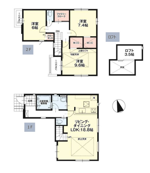 【間取り】 | 福岡市東区多の津5丁目1期　1号棟（全5棟）【仲介手数料無料・0円】 | 平日、土日祝日もお好きな日時にご見学可能です。お気軽にお問合せ下さい。