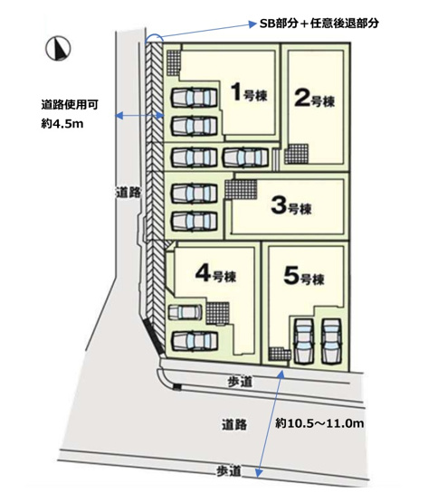 【区画図】 | 福岡市東区多の津5丁目1期　1号棟（全5棟）【仲介手数料無料・0円】 | 区画図です。1号棟
