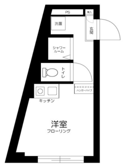 新宿区市谷台町の賃貸マンションの間取り