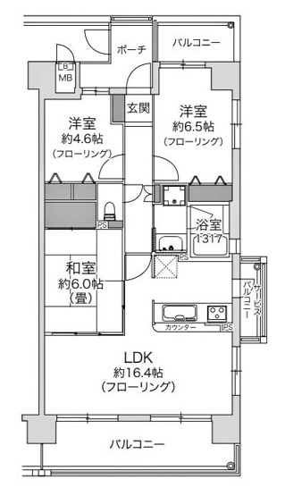 【間取り】 | ジオ四条桂川ブライトコア | 専有面積70.57㎡