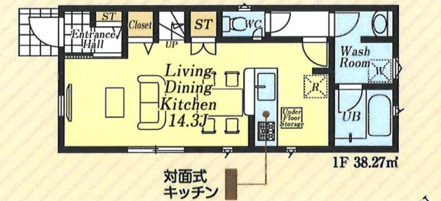 鶴ヶ島市藤金 第13 1号棟の間取り|1F