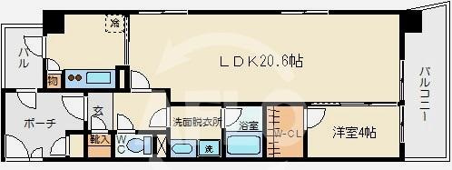 ロイヤルパークスなんばの間取り|ロイヤルパークスなんば　広々とした間取