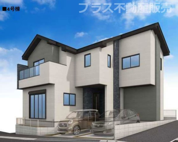 【外観】 | 福岡市東区多の津5丁目1期　4号棟（全5棟）【仲介手数料無料・0円】 | 完成イメージの外観パースです。