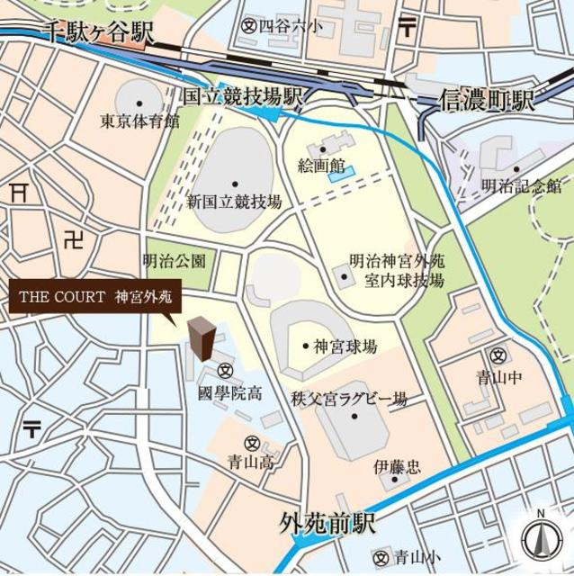 ＴＨＥ　ＣＯＵＲＴ　神宮外苑の地図