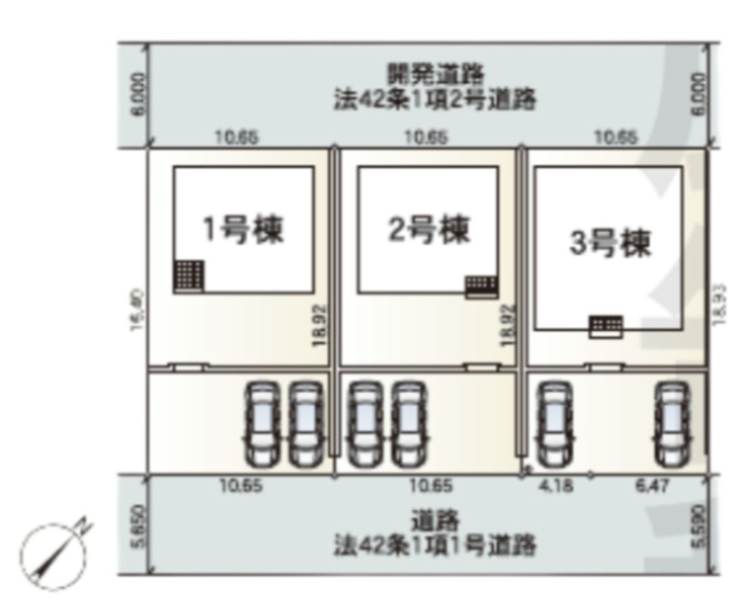 新築　高崎市箕郷町上芝　3号棟の区画図