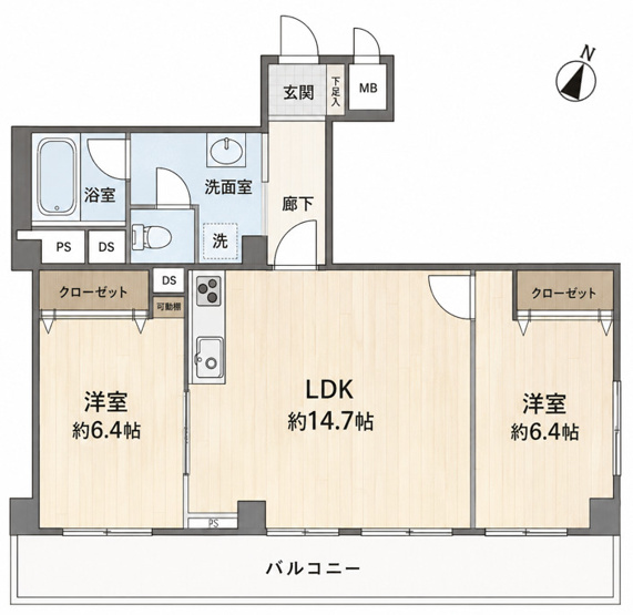 【間取り】 | 東建北寺尾ハイツ　リノベーション物件/バス停徒歩1分/最上階角部屋