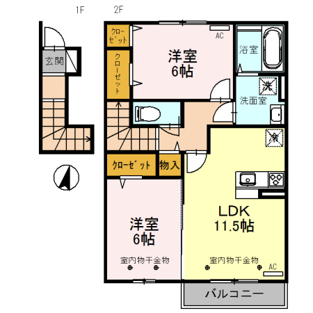 パーシモンフィールド　Bの間取り