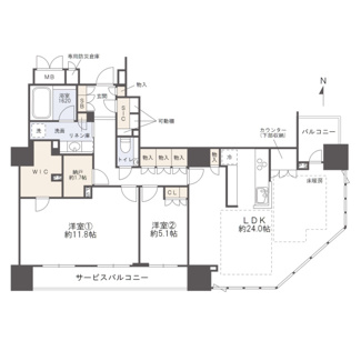 【間取り】 | ブランズタワー大阪本町 | 【間取り】32階・南東角住戸！100㎡超のゆとり！大阪城を望む開放的な邸宅☆
