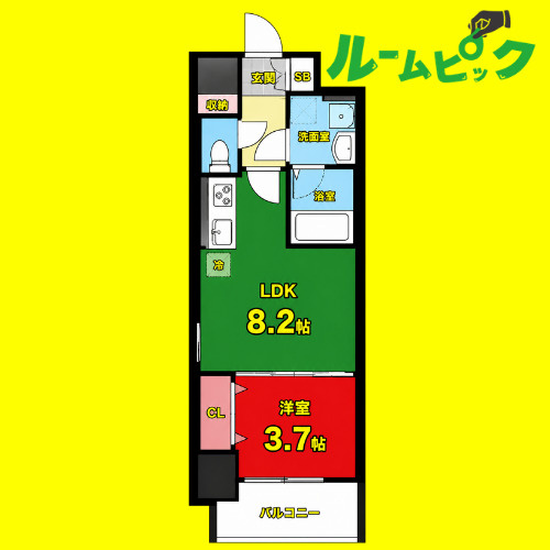 ウィステリアフロリバンダ　名古屋市賃貸　仲介手数料無料の間取り