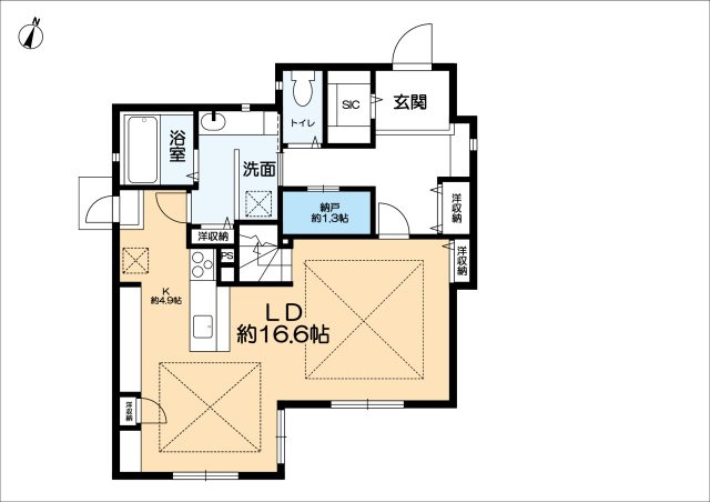 芦屋市涼風町26-6戸建ての間取り|１F