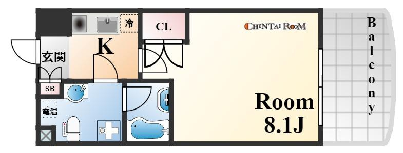 神戸市灘区岩屋南町の賃貸マンションの間取り