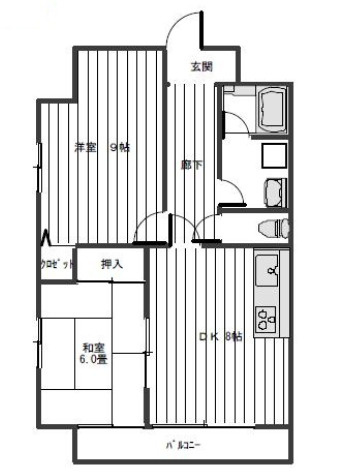 神戸市東灘区鴨子ケ原３丁目の賃貸マンションの間取り
