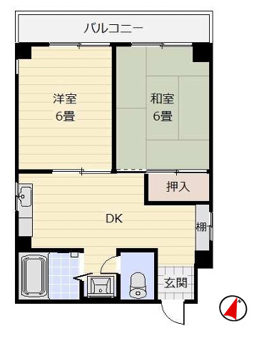 神戸市中央区坂口通７丁目の賃貸マンションの間取り