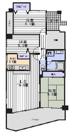 神戸市中央区加納町２丁目の賃貸マンションの間取り