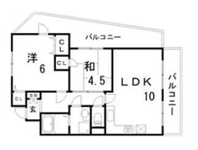 神戸市中央区琴ノ緒町１丁目の賃貸マンションの間取り