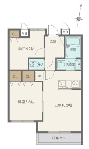 神戸市灘区高羽町３丁目のアパートの間取り