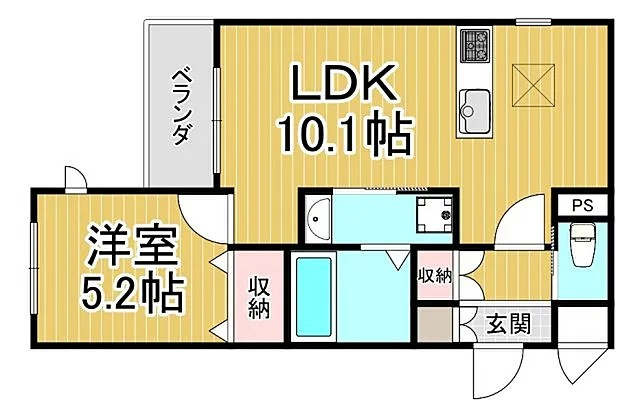 西宮市大屋町の賃貸マンションの間取り