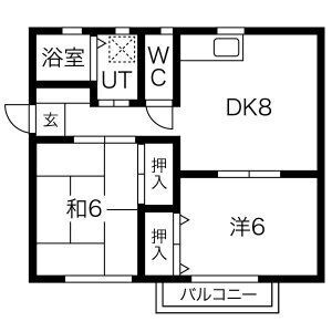 リビング六甲ウエストBの間取り