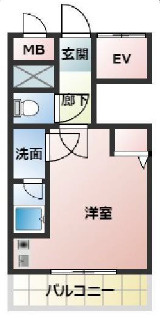 神戸市中央区二宮町１丁目の賃貸マンションの間取り