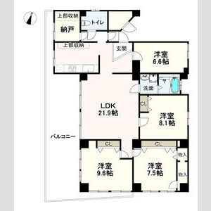 神戸市中央区北野町４丁目の賃貸マンションの間取り