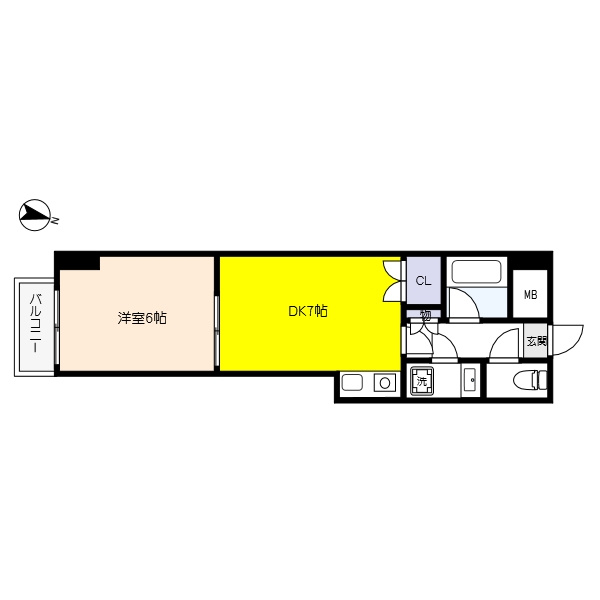 芦屋市大桝町の賃貸マンションの間取り