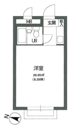 芦屋市西山町の賃貸マンションの間取り