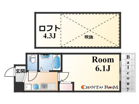 エステムコート三宮駅前ラドゥーの間取り